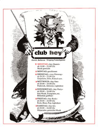 Club Hey, Wochenprogramm