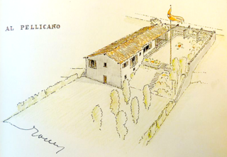 Zeichnung der Villa Al Pellicano in Ascona