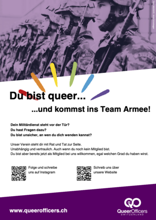 QueerOfficers-Plakat im Rekrutierungszentrum